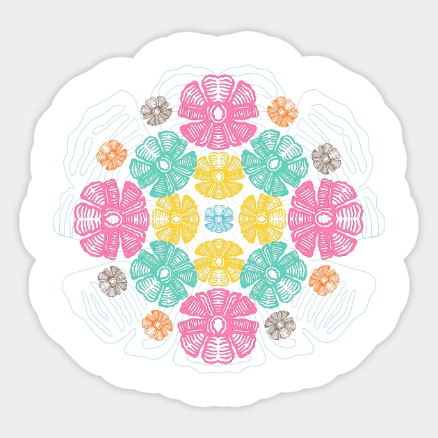 Flower Bowl - Paper cut patterns Sticker by sidsweb